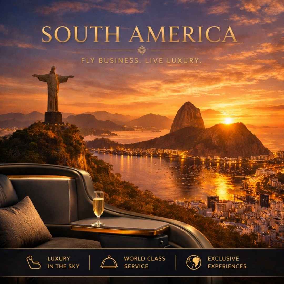 Discounted business class flights to South America
